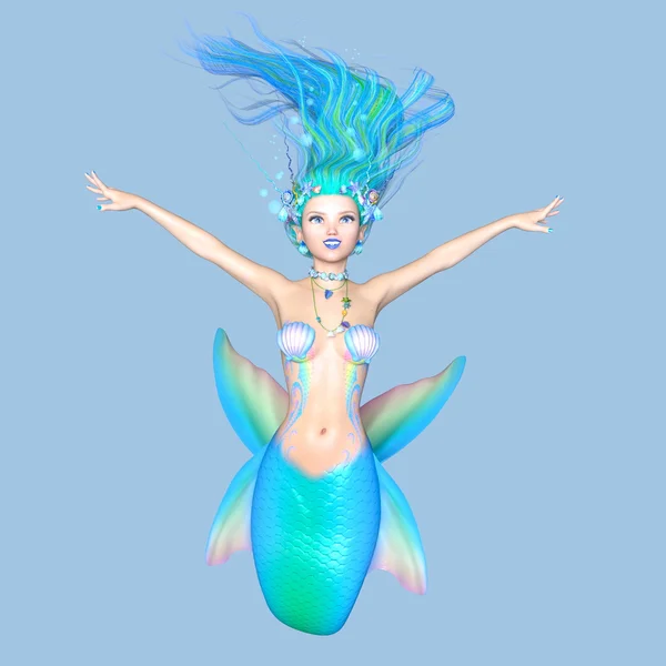 Rendering 3D CG di una sirena — Foto Stock