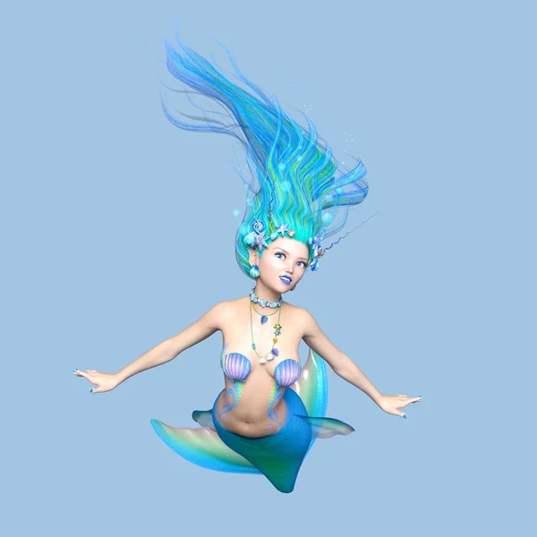 Rendering 3D CG di una sirena — Foto Stock