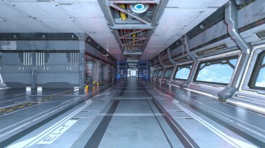 Uzay istasyonunun 3d cg görüntülemesi