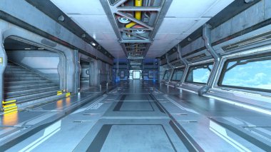 Uzay istasyonunun 3d cg görüntülemesi