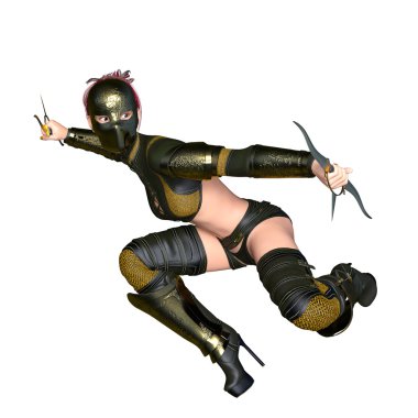 bir kadın şövalye 3d cg render