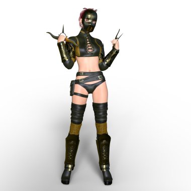 bir kadın şövalye 3d cg render