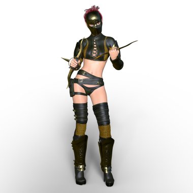 bir kadın şövalye 3d cg render