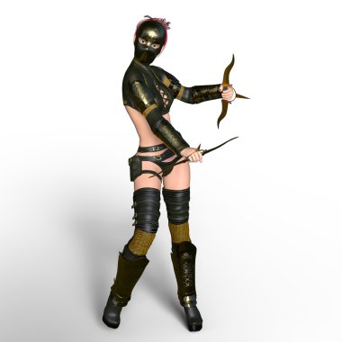 bir kadın şövalye 3d cg render