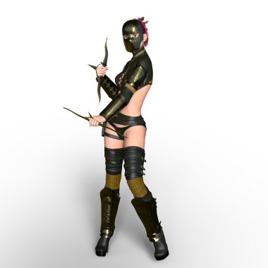 bir kadın şövalye 3d cg render