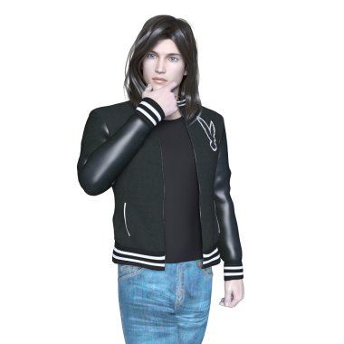 Genç bir adamın 3 boyutlu görüntüsü.