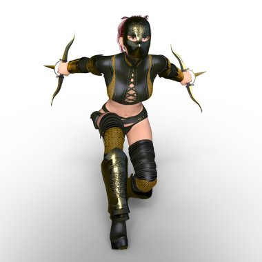 bir kadın şövalye 3d cg render