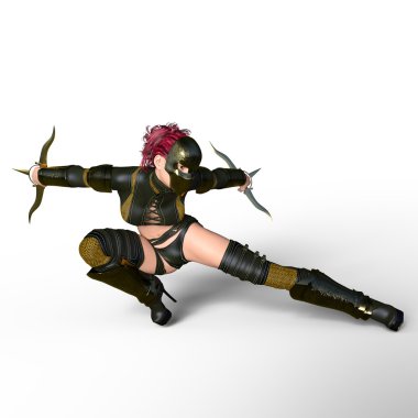 bir kadın şövalye 3d cg render