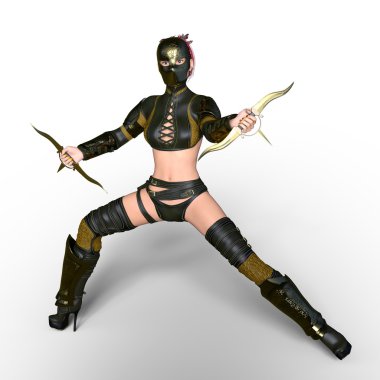 bir kadın şövalye 3d cg render