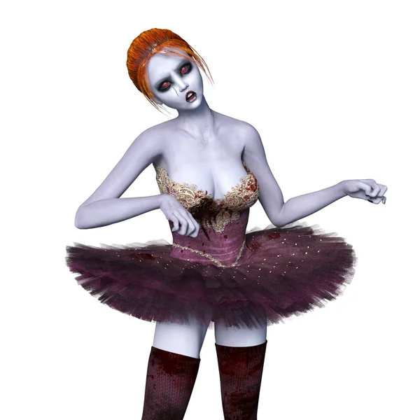 3D-cg-Darstellung eines weiblichen Zombies — Stockfoto