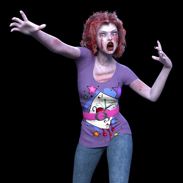 Renderowania 3D cg kobieta zombie — Zdjęcie stockowe