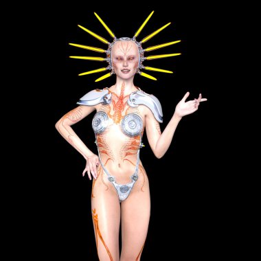 bir kadın Android 3d cg işleme