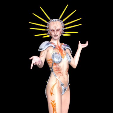 bir kadın Android 3d cg işleme