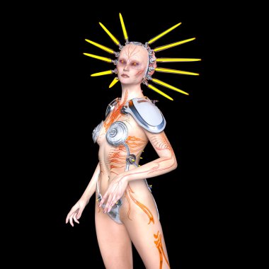 bir kadın Android 3d cg işleme