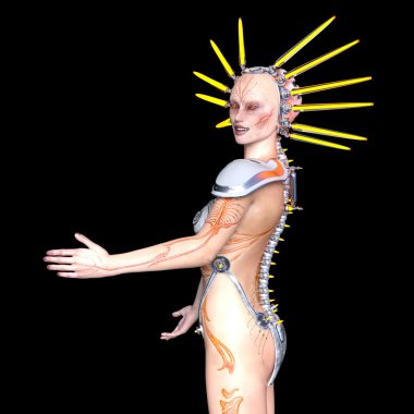 bir kadın Android 3d cg işleme