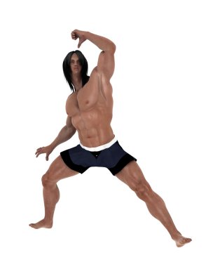 bir savaş sanatçısı 3d cg render 