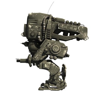 bir savaş robotu 3d cg render