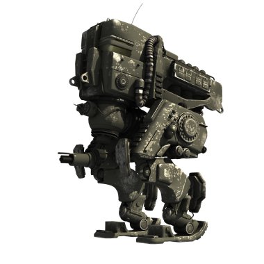 bir savaş robotu 3d cg render