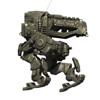 bir savaş robotu 3d cg render