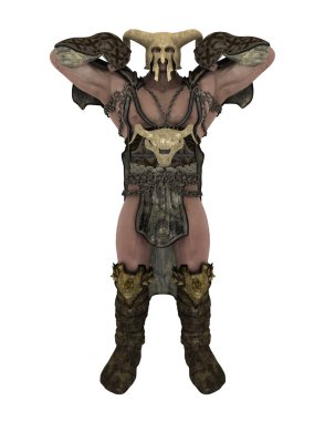 bir savaşçının 3d cg işleme