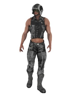 Polis adamın 3d cg işleme 