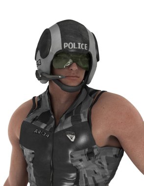 Polis adamın 3d cg işleme 