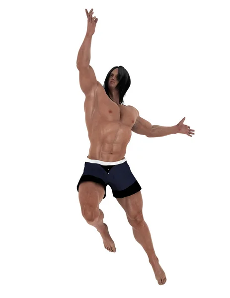 3D-cg-Darstellung eines Kampfkünstlers — Stockfoto