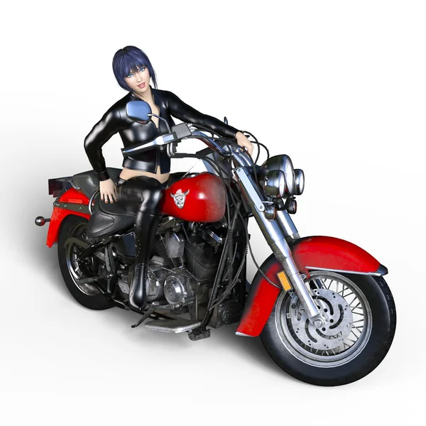 3D CG рендеринг женщины-всадника — стоковое фото