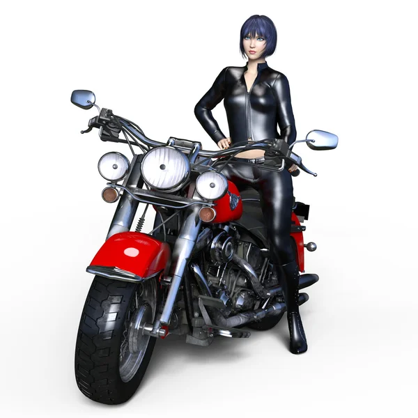 Renderowania 3D cg kobiet Rider — Zdjęcie stockowe
