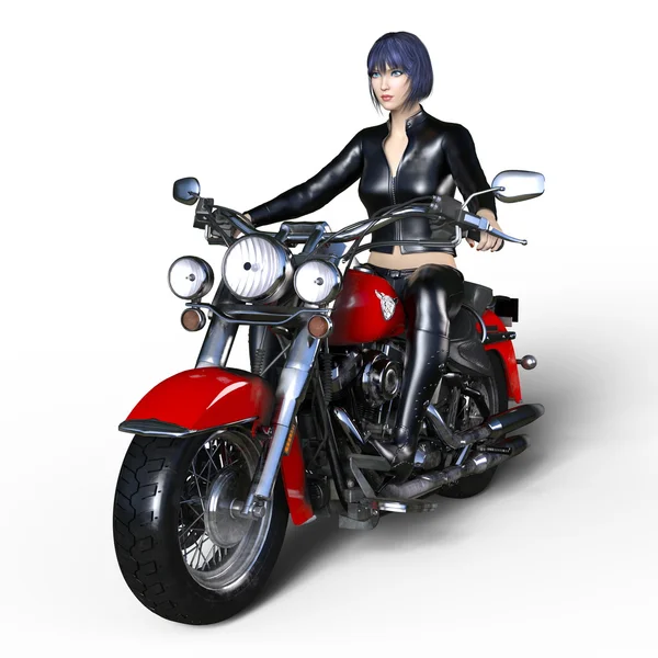 Renderowania 3D cg kobiet Rider — Zdjęcie stockowe