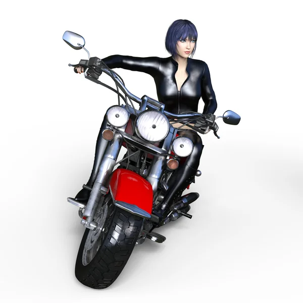3D CG візуалізація жіночого гонщика — стокове фото