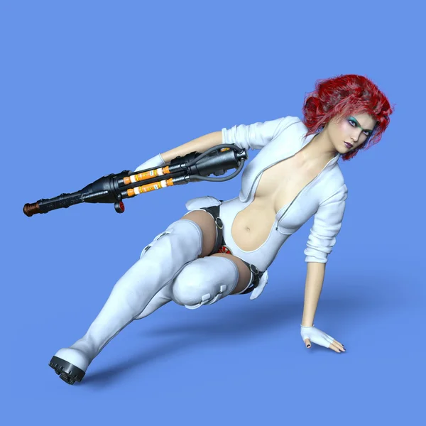 Renderowania 3D cg kobiece wojownika — Zdjęcie stockowe