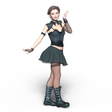 genç bir kadının 3d cg işleme