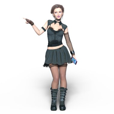 genç bir kadının 3d cg işleme