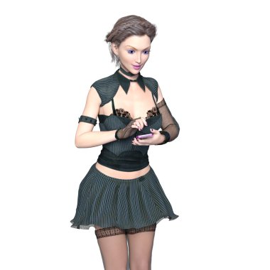 genç bir kadının 3d cg işleme