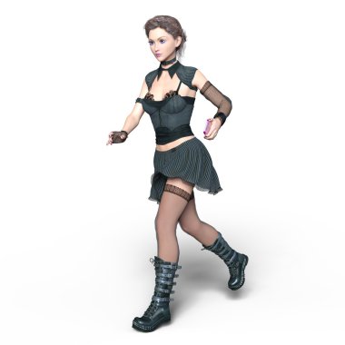 genç bir kadının 3d cg işleme