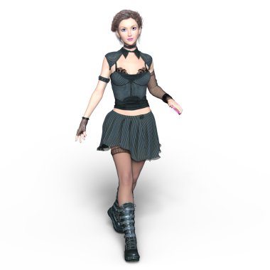 genç bir kadının 3d cg işleme