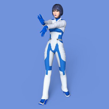 3d cg işleme süper bir kadın