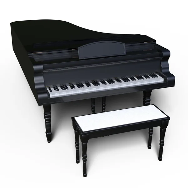 3d cg render bir kuyruklu piyano — Stok fotoğraf