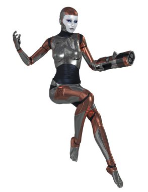 3d cg işleme bir kadın robot