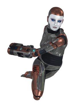 3d cg işleme bir kadın robot