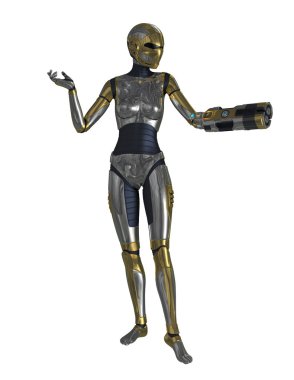 3d cg işleme bir kadın robot