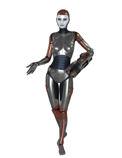 3D-cg rendering van een vrouwelijke robot — Stockfoto