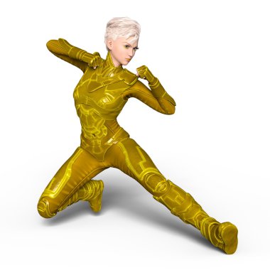 3d cg işleme süper bir kadın