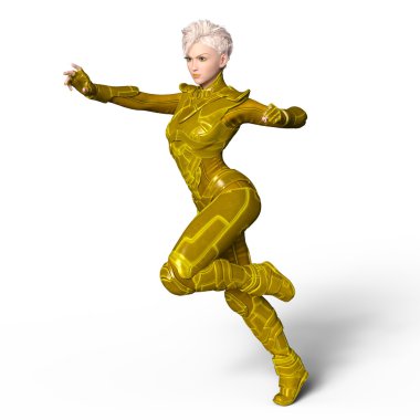 3d cg işleme süper bir kadın