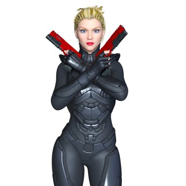 bir kadın savaşçı 3d cg render