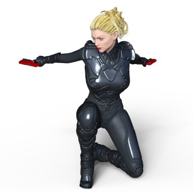 bir kadın savaşçı 3d cg render