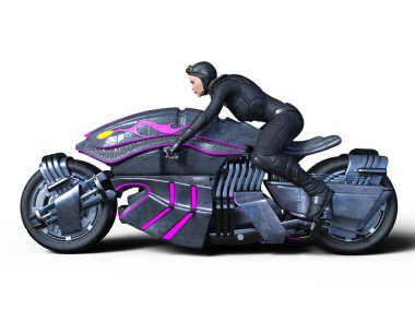 3d cg işleme bir kadın binici