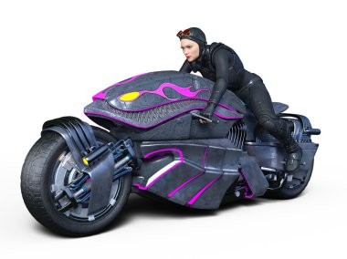 3d cg işleme bir kadın binici