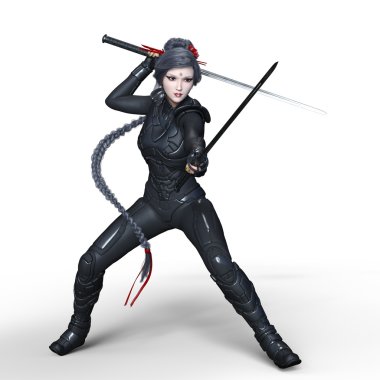 bir erkek ninja 3d cg render